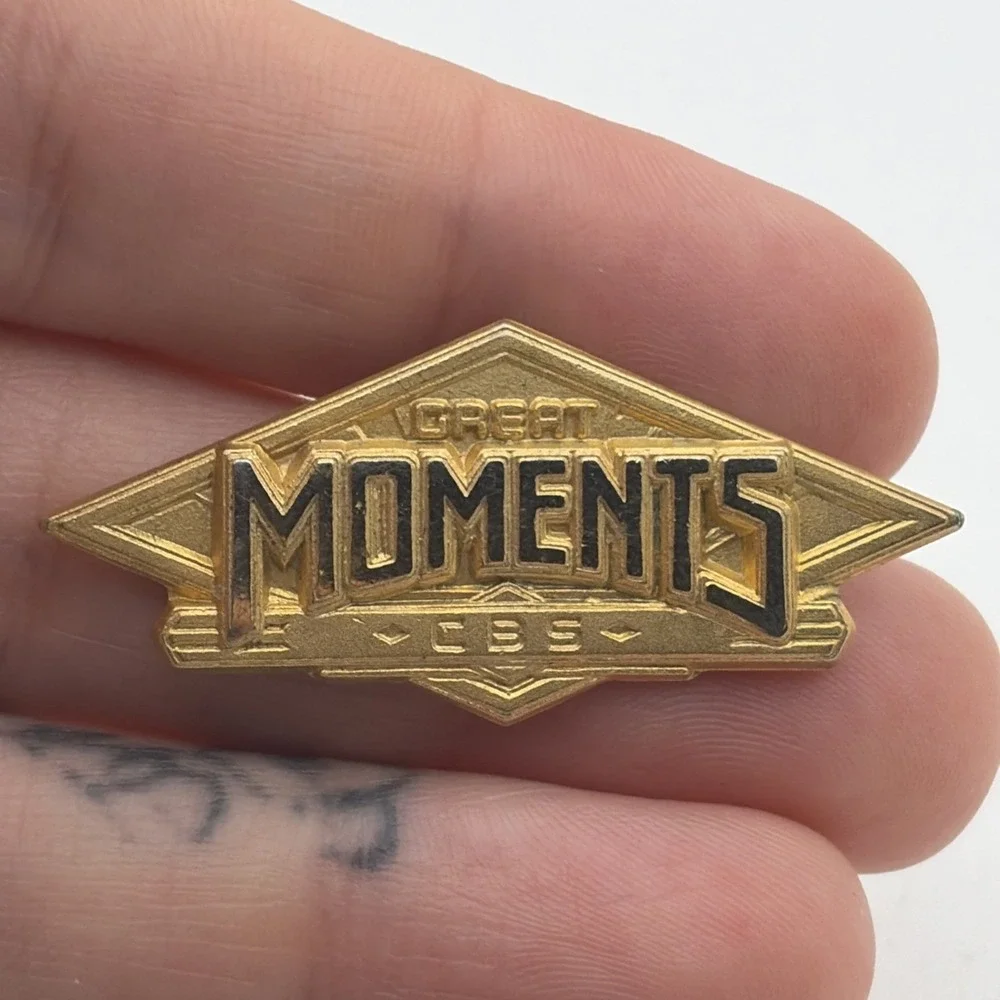 Great Moments CBS Television Network Gold Tone Promotional Lapel Hat Pin